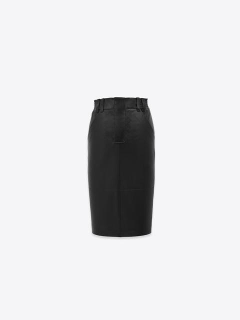 SAINT LAURENT pencil skirt in shiny lambskin