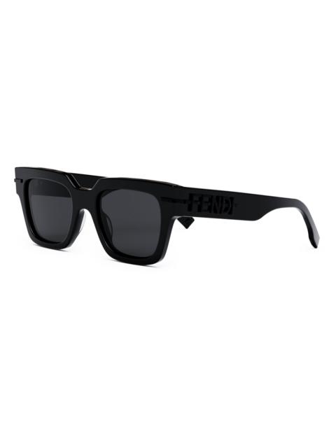 FENDI Women's Fendigraphy 51MM Rectangular Sunglasses - Shiny Black