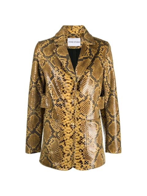 snakeskin-print single-breasted blazer