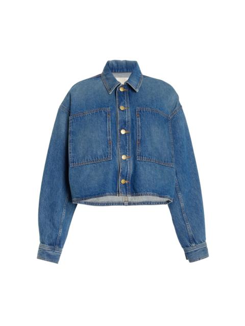 ULLA JOHNSON Bobbi Cropped Cotton Denim Jacket medium wash