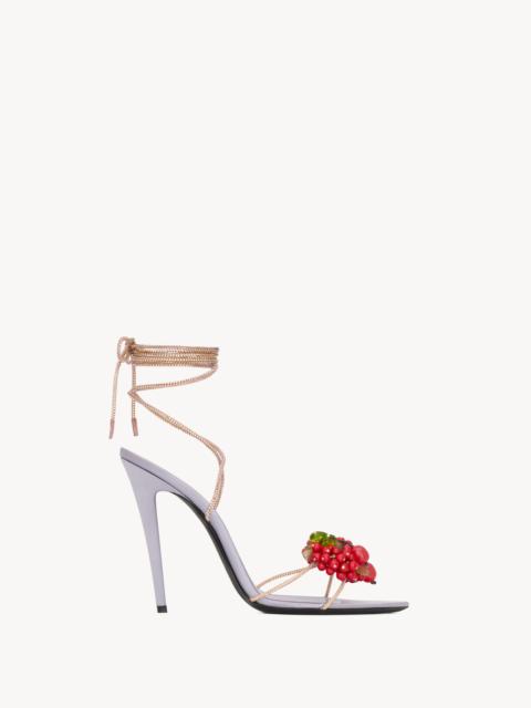 SAINT LAURENT MON CHÉRI SANDALS IN SUEDE AND RHINESTONES