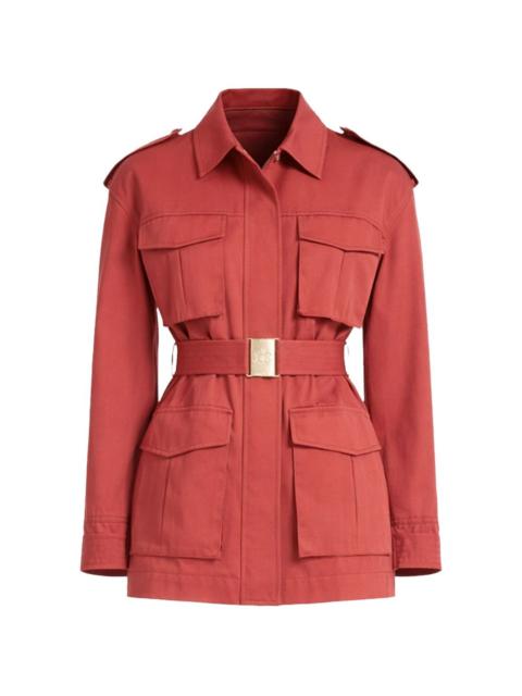 ELIE SAAB belted gabardine jacket