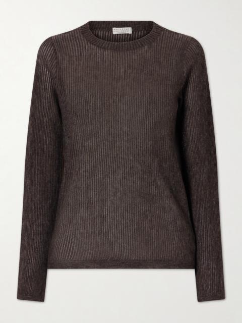 Brunello Cucinelli Metallic Silk, Alpaca And Wool-blend Sweater