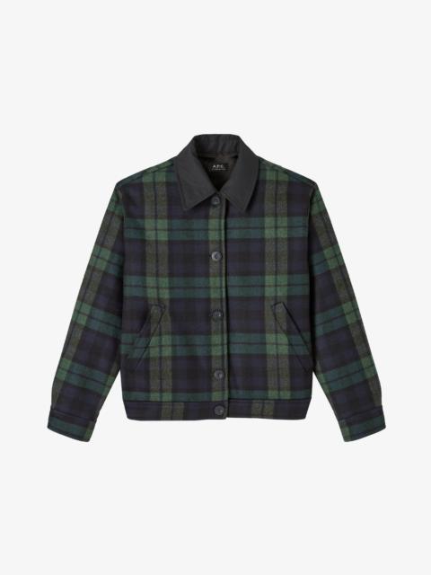 A.P.C. ANNA JACKET - NAVY BLUE CHECKED JACKET