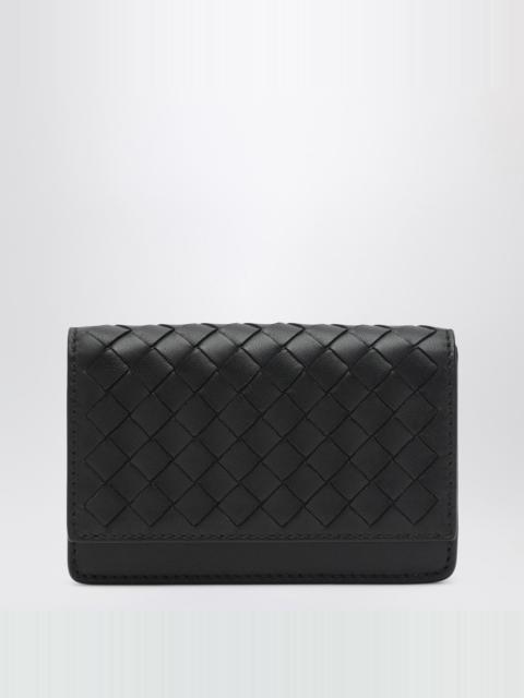 Bottega Veneta Small Black Intrecciato Continental Wallet