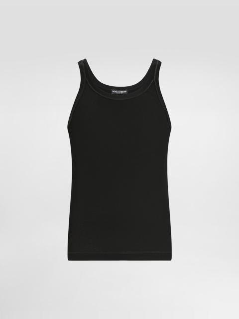 Dolce & Gabbana Fine-rib washed cotton singlet