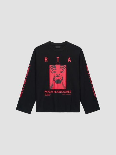 RTA Men's Curva Ultra Marceau Oversized Long-Sleeve Shirt - Black Payday
