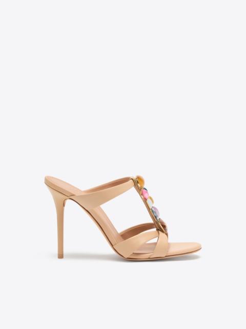 MALONE SOULIERS Simi 100 Buff Jewelled Heeled Sandals