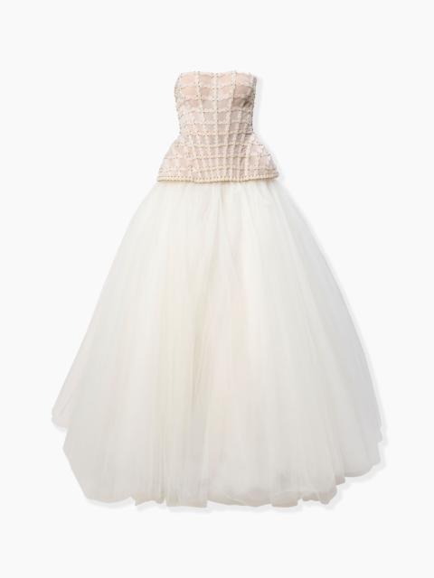CAROLINA HERRERA Crystal-Embroidered Strapless Gown