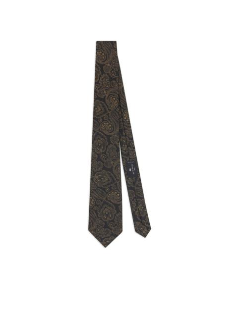 paisley-print metallic-effect tie
