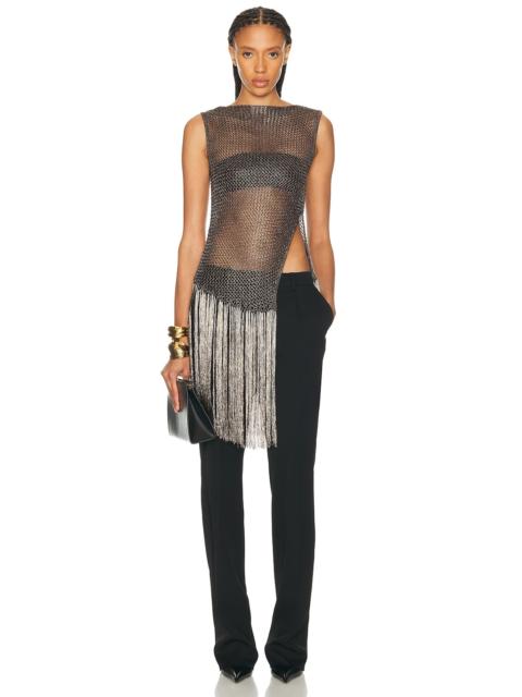 LAPOINTE Metallic Netting Fringe Asymmetric Top