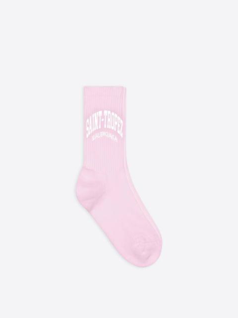 BALENCIAGA Women's Cities Saint Tropez Tennis Socks  in Pink