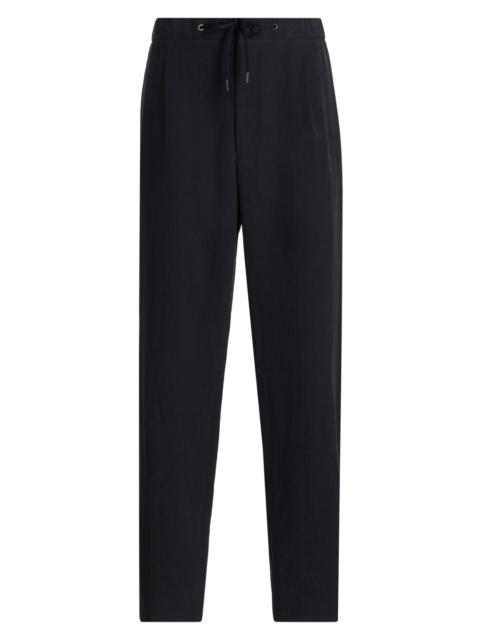 GIORGIO ARMANI Men's Linen Drawstring Pants - Solid Dark