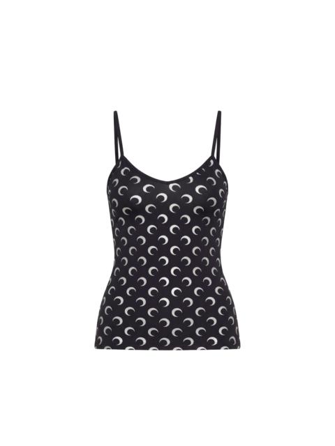 Marine Serre MOON FOIL PRINTED JERSEY STRAPS TOP