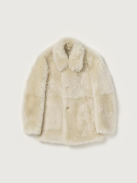 AURALEE LONG HAIRED MERINO MOUTON SHORT COAT