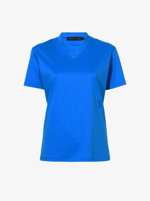 Talia Monogram V-Neck T-Shirt in Eco Cotton Jersey