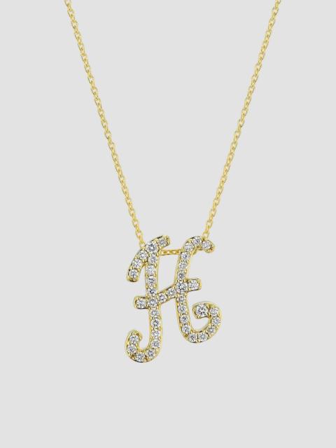 ROBERTO COIN Women's Tiny Treasures Script Initial 18K Yellow Gold, Ruby & 0.24-0.34 TCW Diamond Pendant Necklace