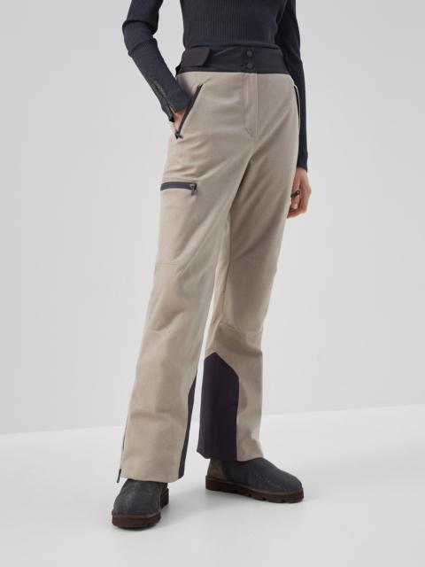 Brunello Cucinelli Bonded wool flannel mountain trousers with Thermore® padding and monili