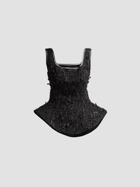 A.W.A.K.E. MODE A. W.A. K.E. MODE Women's Basque Embellished Ballerina Top - Black