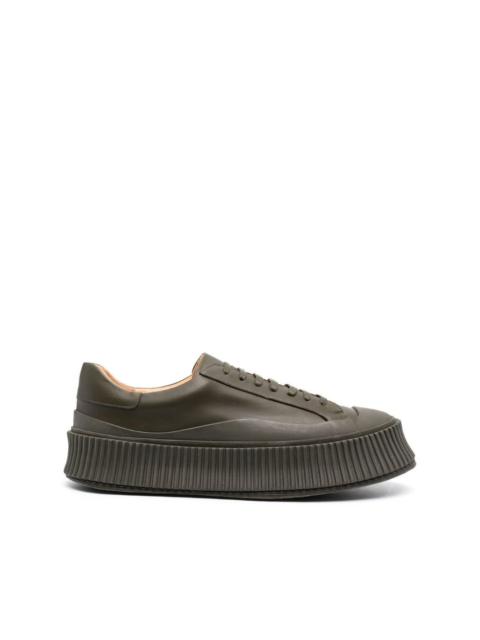 Jil Sander lace-up leather platform sneakers