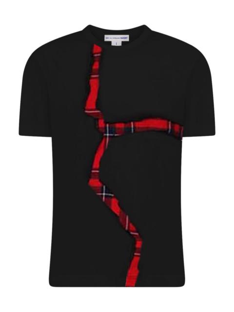 T-SHIRT WITH UNDERLAY RED CROSS | BLACK