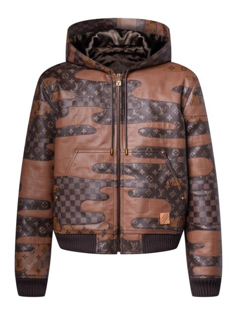 Louis Vuitton Made To Order Patchwork Leather Zipped Hoodie