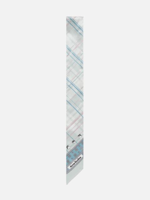 Acne Studios Skinny silk scarf - Sage green/light blue