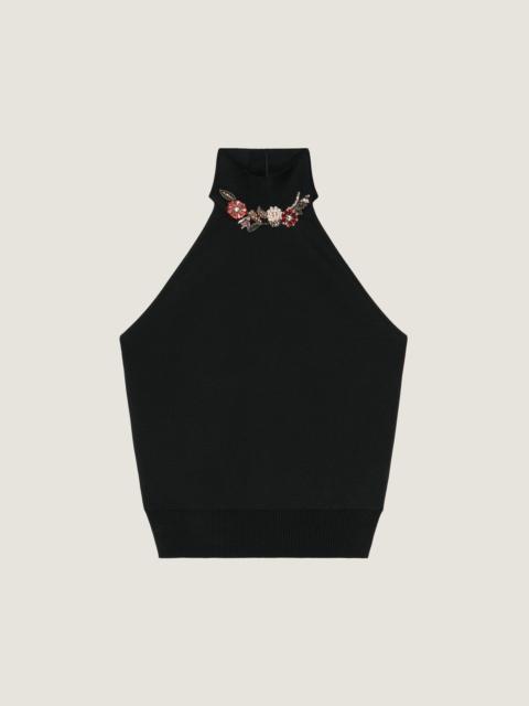 Givenchy HALTERNECK TOP IN VISCOSE WITH CRYSTALS