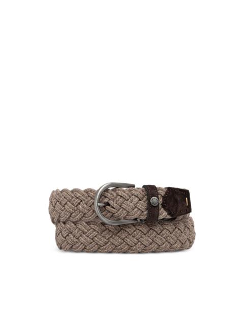 Paul & Shark braided suede-trim belt