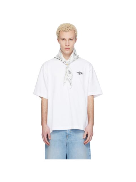 Maison Kitsuné White 'Maison Kitsuné' Handwriting Oversize T-shirt