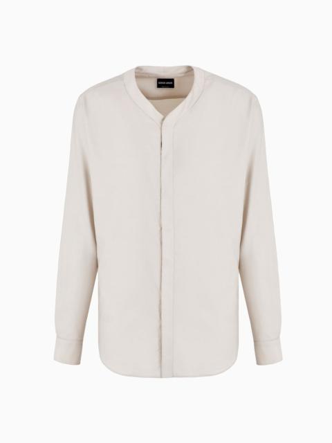 GIORGIO ARMANI ASV V-neck shirt in cotton and silk