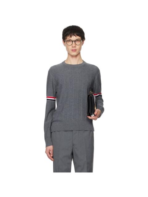 Thom Browne Gray Pinched Seam Sweater