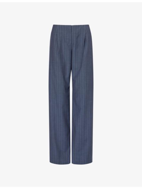 CHRISTOPHER ESBER Straight-Leg Pinstripe Wool Trousers