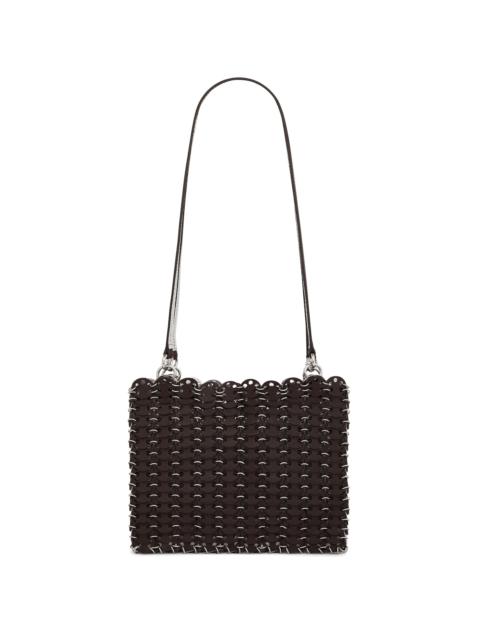 rabanne Reversible Leather and Steel Shoulder Bag brown