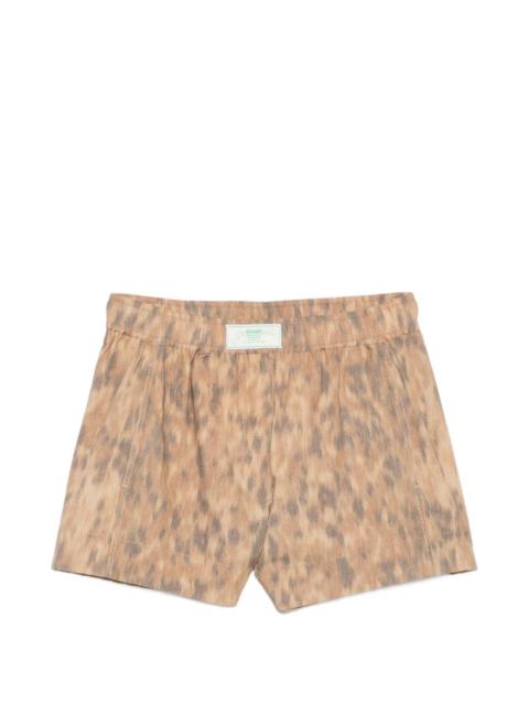 GANNI Printed Stretch Cotton Elasticated Short