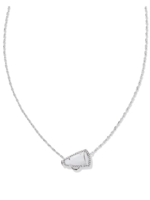 KENDRA SCOTT Cheer Silver Short Pendant Necklace in White Mother-of-Pearl