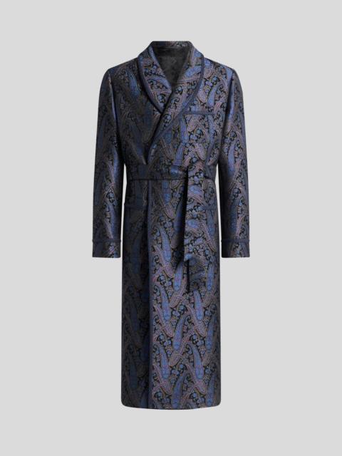 CHENILLE JACQUARD ROBE COAT WITH METALLIC PAISLEY MOTIF