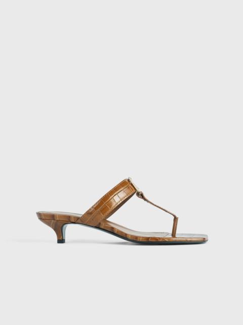 The Belted Croco Flip-Flop Heel camel