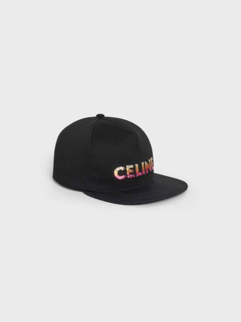 CELINE CELINE EMBROIDERED CAP IN COTTON