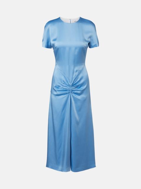 Victoria Beckham Gathered satin midi dress