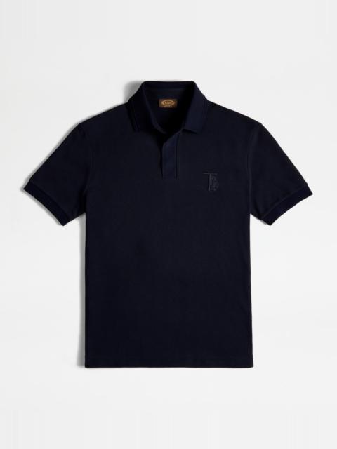 POLO SHIRT IN PIQUET - BLUE