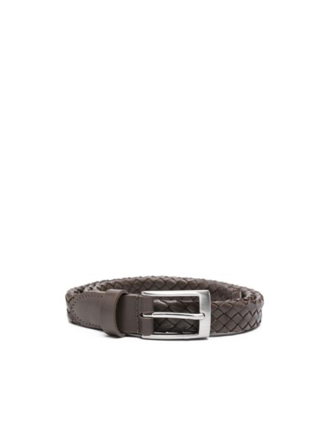 Canali braided leather belt