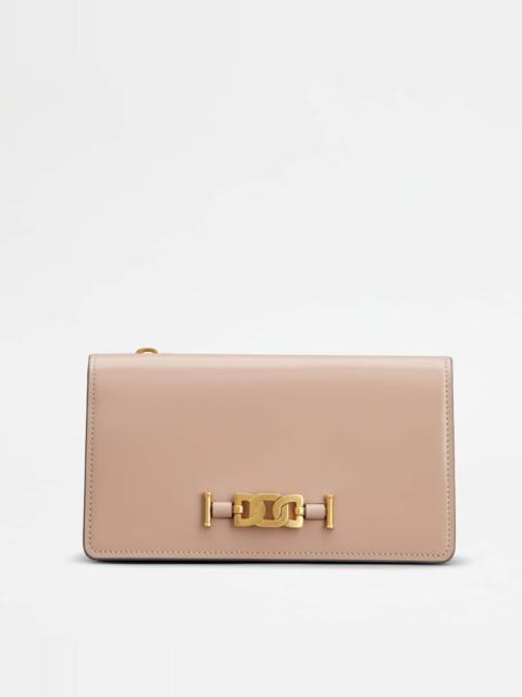 Tod's KATE PHONE HOLDER SHOULDER BAG IN LEATHER - PINK