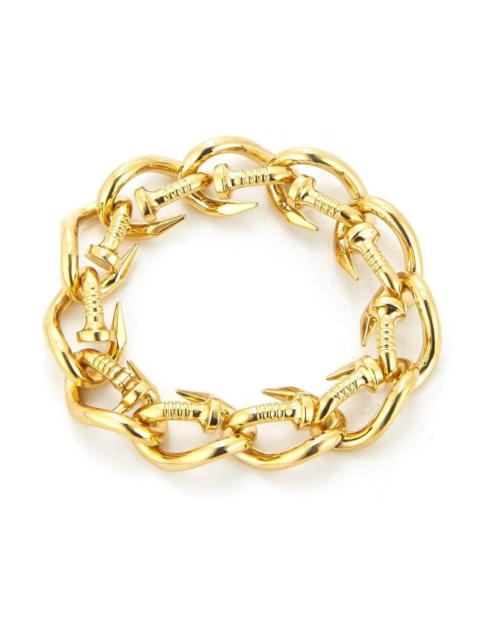 DAVID WEBB Polished Gold Nail Link Bracelet