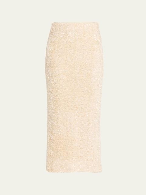 Sequined Velvet Midi Skirt