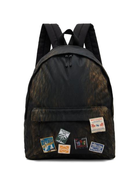 We11done Brown Fur Printed Backpack