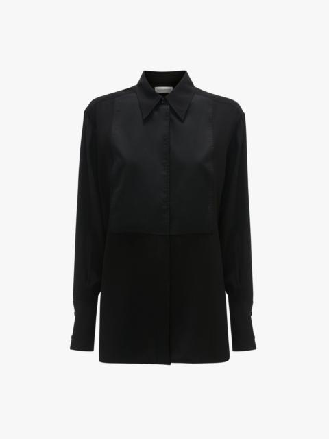 Contrast Bib Shirt In Black