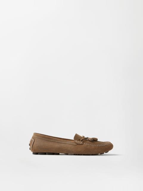 VERSACE Robin Suede Driver Shoes