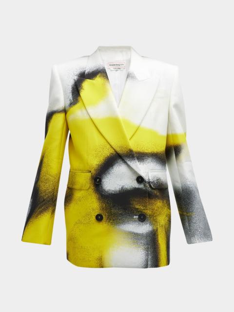 Alexander McQueen Printed Boxy Cady Jacket
