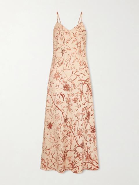 Loro Piana Floral Silk-jacquard Midi Dress